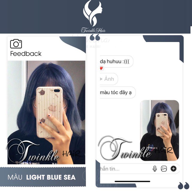 Thuốc nhuộm tóc XANH KHÓI - LIGHT BLUE SEA của Twinkle Hair