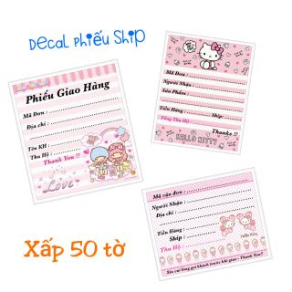 Phiếu giao hàng decal xấp 50 tờ