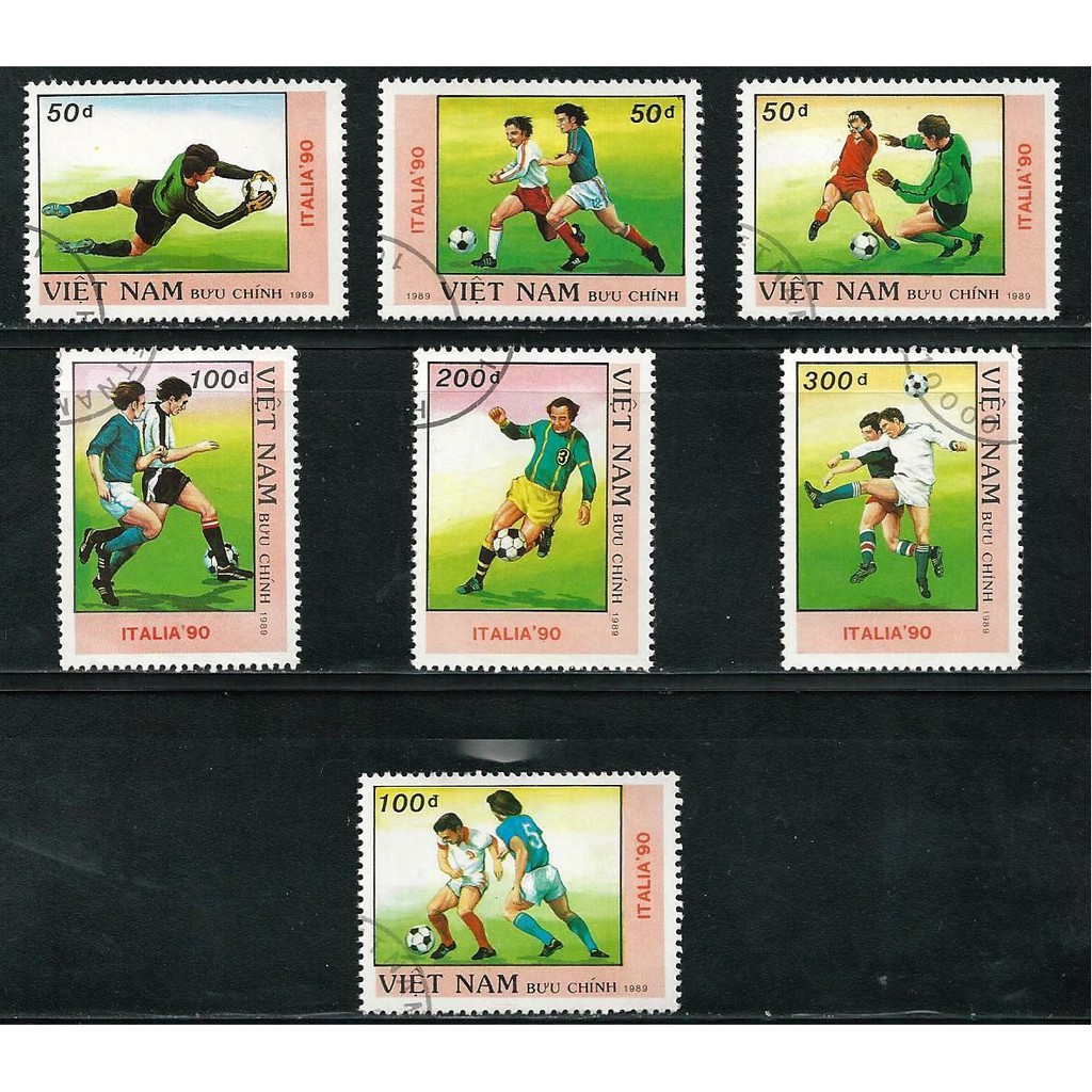 Tem sưu tập MS 575 Tem CTO Việt Nam Giải bóng đá Thế giới 1990 ( 7 tem )
