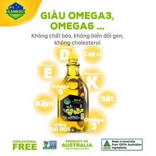 Dầu ăn Kankoo Dầu ăn Oliu hạt cải chiên xào Dầu ăn thực vật Chai 1 lít & 2 lít