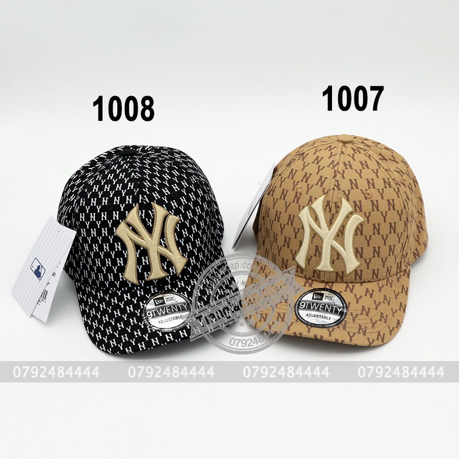 NÓN KẾT MLB MONOGRAM NY NÂU ĐEN