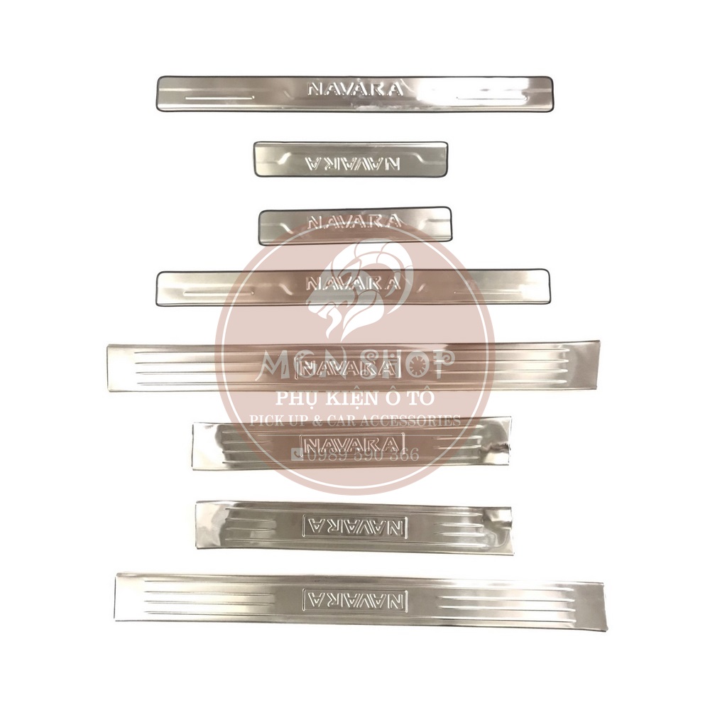 [Ốp bậc bước chân] [Nissan Navara 2015 - 2021] [bên trong - bên ngoài] inox