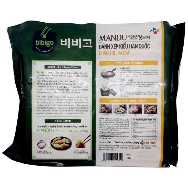 Bánh Xếp Mandu Hàn Quốc Bibigo CJ Food 350g 10 bánh