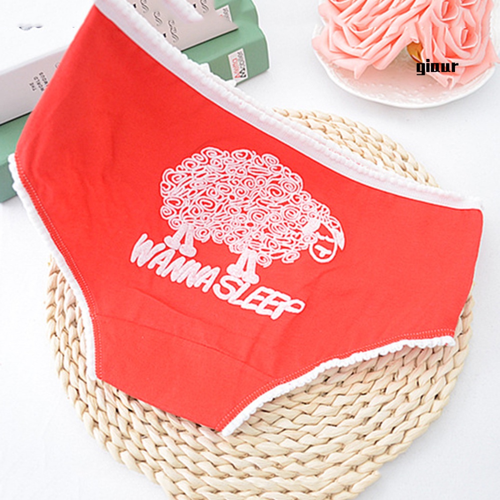 Quần lót cotton lưng thấp đính nơ đáng yêu cho nữ