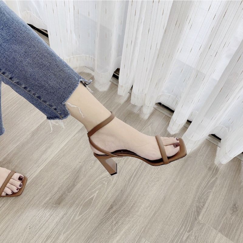 Sandal 6cm gót dẹp