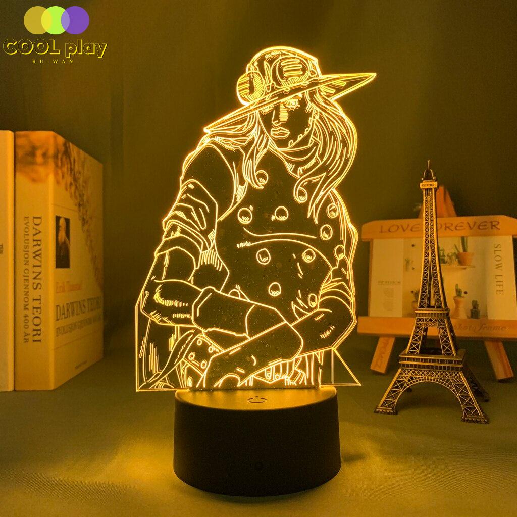 Đèn led 3d Hình Nhân Vật jojo bizarre adventure gyro zeppeli Trang Trí Phòng Ngủ