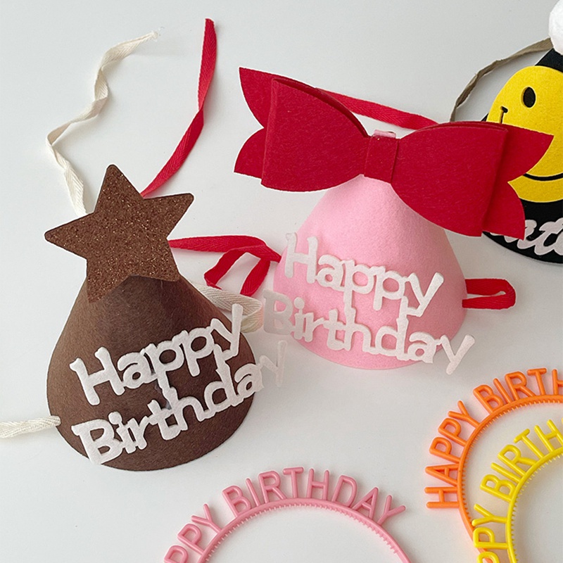 Mũ Sinh Nhật Hàn Quốc Đính Nơ Dễ Thương