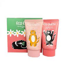 Kem chống nắng The Saem Eco Earth Pink Sun Cream Special Set SPF50+PA+++