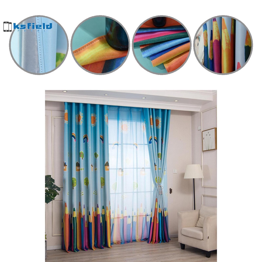 Rèm Cửa Sổ Bằng Polyester In Họa Tiết Cầu Vồng Chống Mài Mòn Cho Nhà Ở