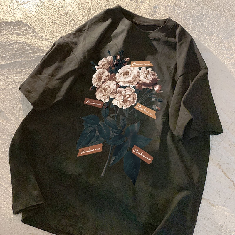 NRVP Áo thun tay ngắn cổ tròn 100% cotton thời trang phong cách Hàn Quốc cho nữ