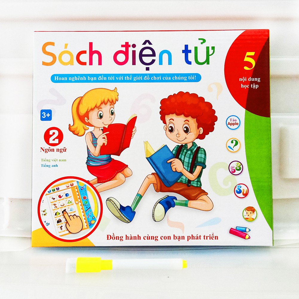 Sách điện tử quý song ngữ anh việt cho trẻ em tặng bút kèm pin bảo hành