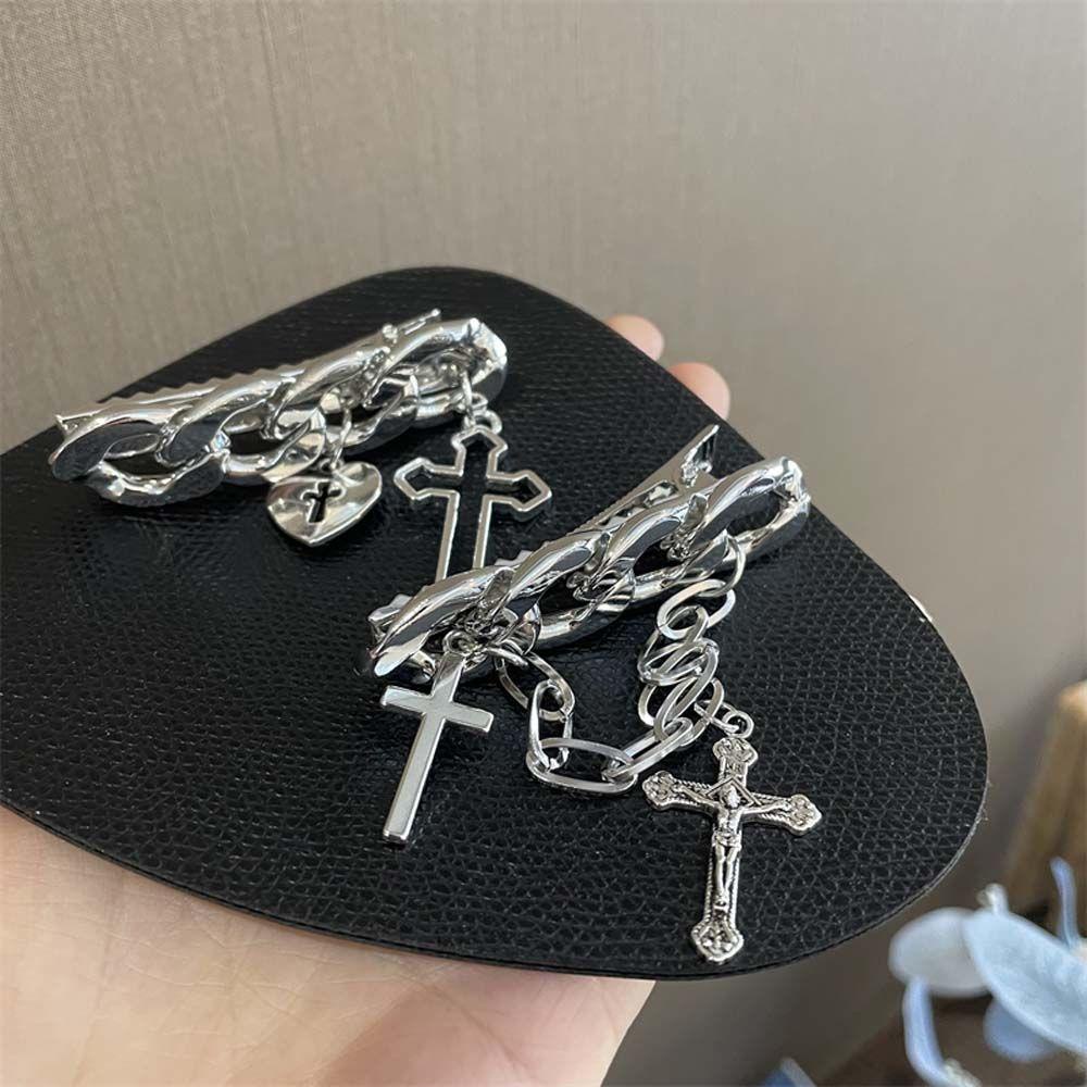 IVORY Kẹp Tóc Dây Xích Kim Loại Phong Cách Harajuku Cho Nữ