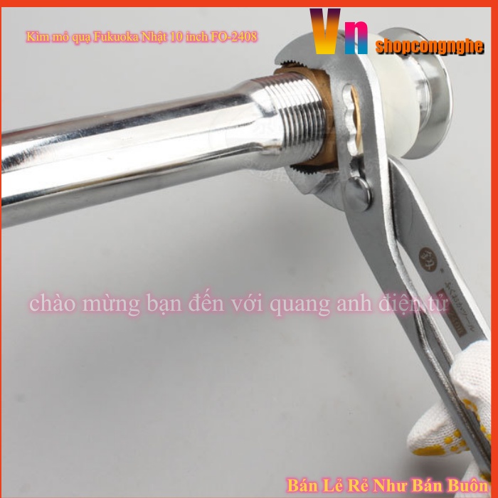 Kìm mỏ quạ Fukuoka Nhật 10 inch FO-2408 cỡ lớn chuyên dụng cho thợ điện nước chuyên nghiệp