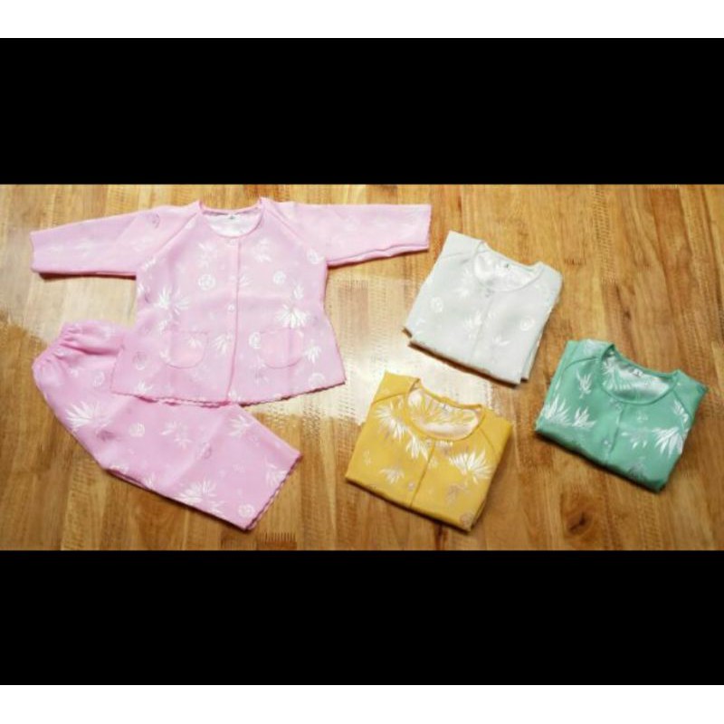 Bà ba vải gấm lá tre cho bé gái