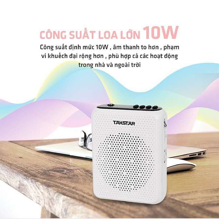 Máy trợ giảng không dây TAKSTAR E300W sử dụng sóng UHF, có bluetooth, giành cho giáo viên, hướng dẫn viên, livestream
