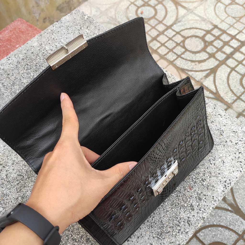 Clutch nam cầm tay da cá sấu