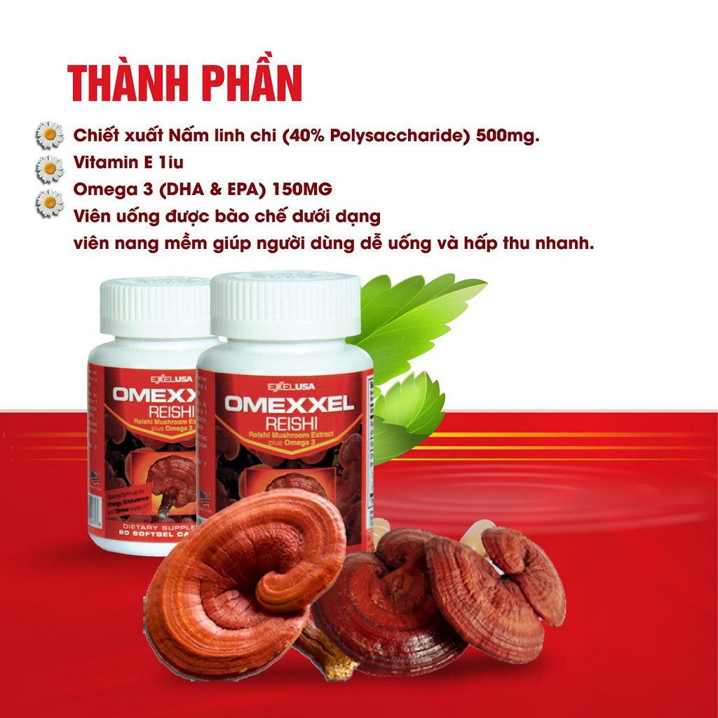 Bộ 2 lọ viên uống đông trùng hạ thảo & nấm linh chi Omexxel Cordy & Reishi (60 viên/ lọ)