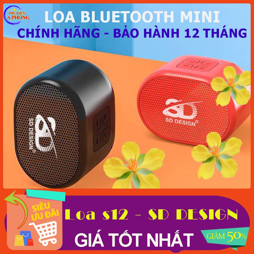 [Freeship] Loa Bluetooth S12 mini nhỏ gọn - Loa nghe nhạc không dây chính hãng, có khe thẻ nhớ, cắm Usb, bảo hành 1 năm.