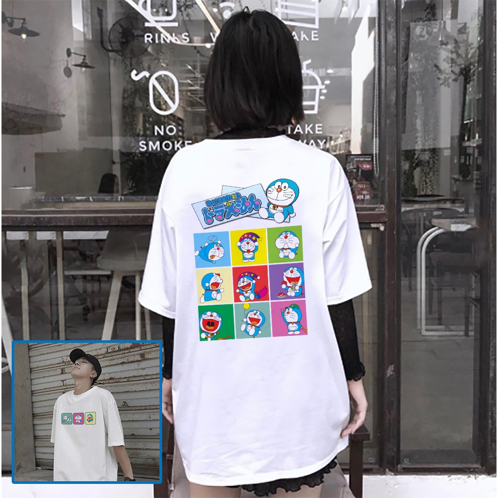 Áo thun 360 clothing áo thun tay lỡ unisex nam nữ Doremon Ngộ Nghĩnh [Doraemon] siêu cute form rộng tee phông basic