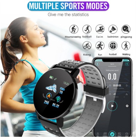 ❤ Đồng Hồ Thông Minh Chống Thấm Nước IP65 Hỗ Trợ Đếm Bước Chân 119 Plus