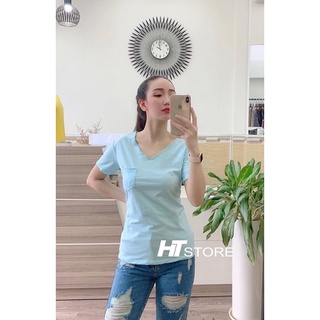 ÁO THUN CỔ TIM GỖ TÚI COTTON 100%