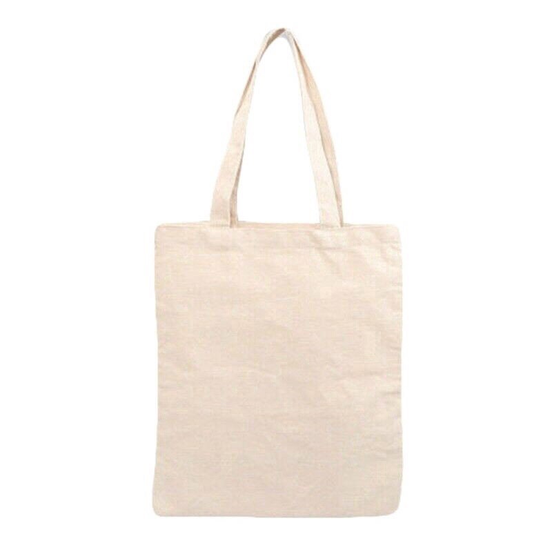 ( TRỢ GIÁ ) Túi tote bằng chất liệu cotton canvas màu  kem MỘC đơn giản dùng khi đi mua sắm ( CÓ KHÓA KÉO )