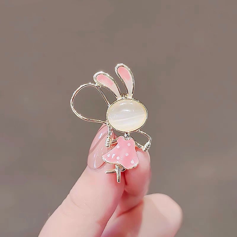 Ghim Cài Áo Hình Thỏ Hoạt Hình Đáng Yêu Dành Cho Nữ