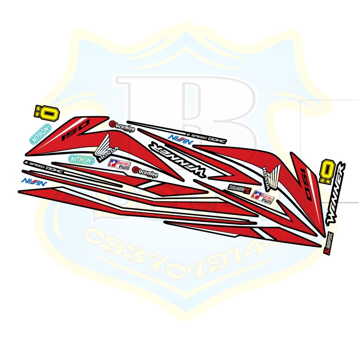 ( Quí khách vui lòng mang ra tiệm cho thợ dán ) Tem winner đỏ đen16