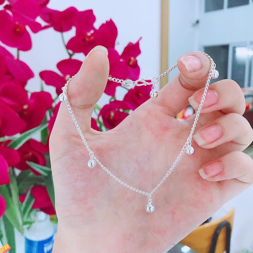 Lắc chân chuông bi nhỏ - Bạc ta