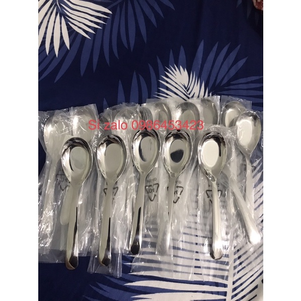 Thìa ăn phở inox 304 cán dài siêu dày sáng bóng