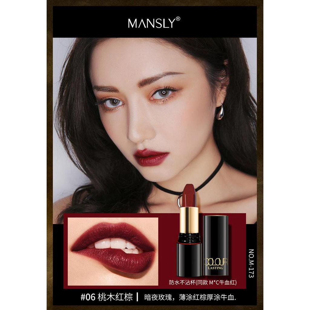 Son lì phong cách retro lâu trôi chống thấm nước MANSL màu nhung cao cấp  cho nữ sinh lipstick