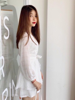 JUMPSUIT TẦNG CỔ V CỘT EO
