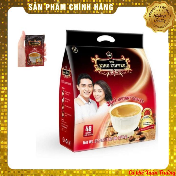 [GIÁ KHÔNG ĐỔI] Cà Phê Hoà Tan KING COFFEE 3in1 (Bịch 48 gói)