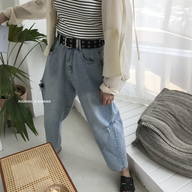 Thắt Lưng Vải Canvas Hai Hàng Lỗ Kim Loại Phong Cách Hip Hop Hàn Quốc Thời Trang Cho Nam Và Nữ