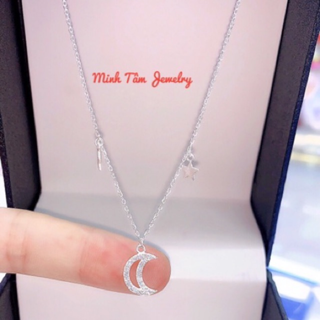Dây chuyền bạc ta nữ mặt trăng sao-Minh Tâm Jewelry