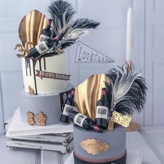 Mô Hình Chai Rượu Vang Trang Trí Bánh