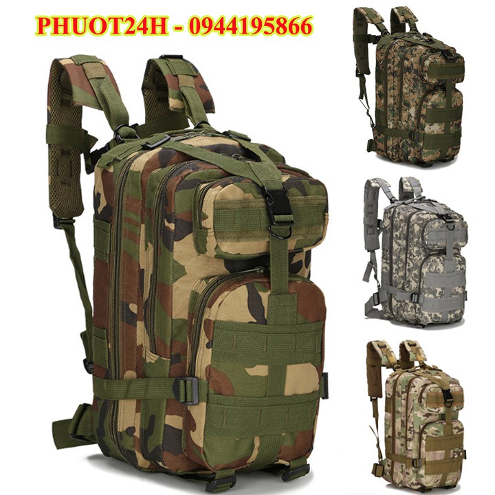 Balo Lính Chiến Thuật Rằn Ri Đi Phượt Dã Ngoại Phong Cách, Balo Du Lịch 3P Nam Giá Rẻ - Hàng nhập khẩu