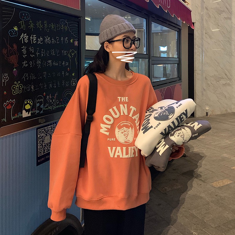 Áo nỉ nữ form rộng cổ tròn dài tay ulzzang Hàn Quốc A55 - Roxie | BigBuy360 - bigbuy360.vn