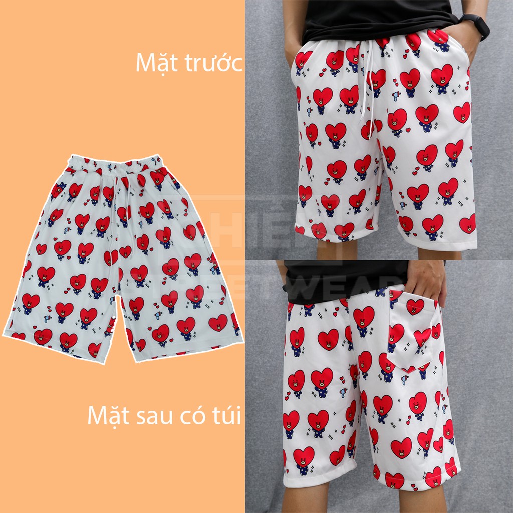 Quần short Cartoon BT21 Tata trắng dễ thương 50 sắc thái