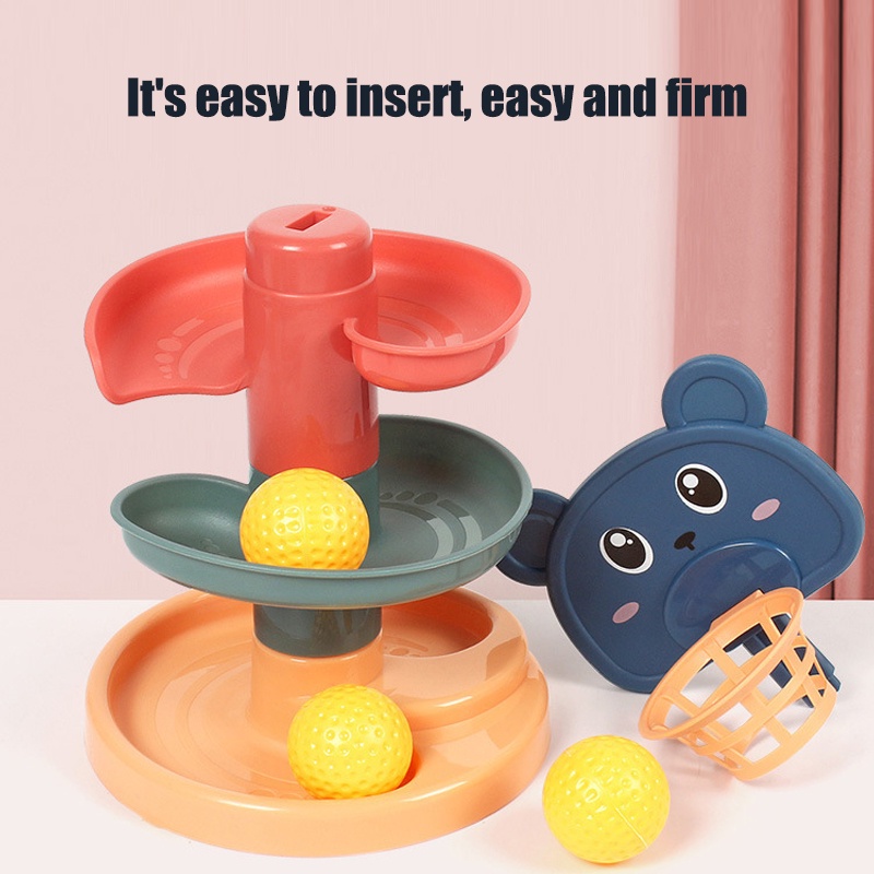 Đồ chơi ZHAN QI TOYS lắp ráp mô hình tháp bóng trượt vui nhộn cho bé 0-3 tuổi