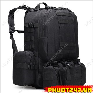 [Nhập mã PHUOBALO1 giảm 15%] Balo lính thuật 7D - Đen trơn