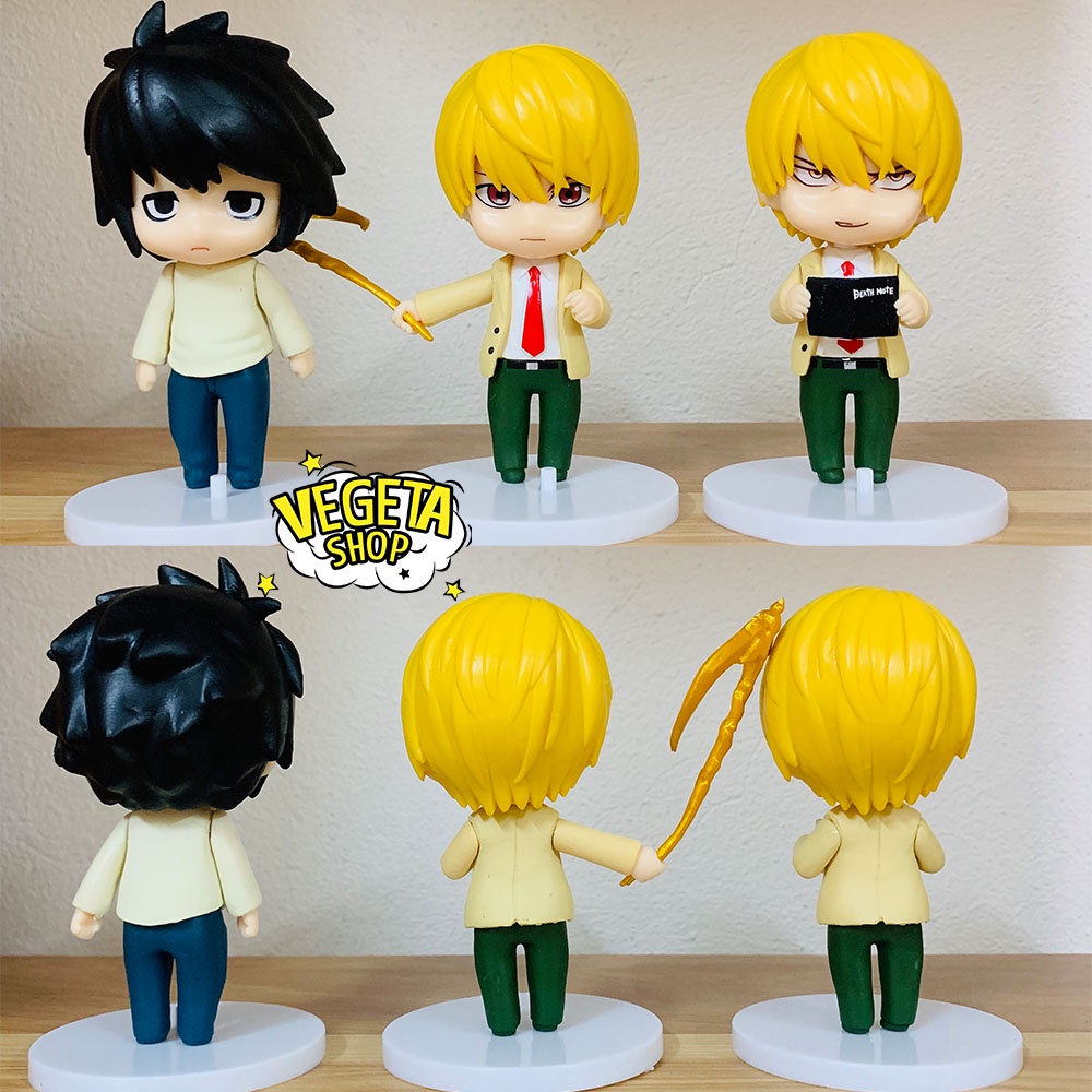 Mô hình Death Note - Yagami Raito Light Kira Tử thần Ryuk Shinigami Rem L Lawliet đế trắng - Cao khoảng 10cm - Bán lẻ