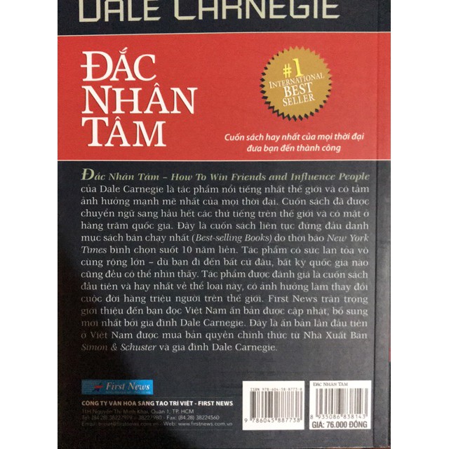 Sách - Đắc Nhân Tâm - Dale Carnegie (Khổ Lớn - Tái Bản 2021)