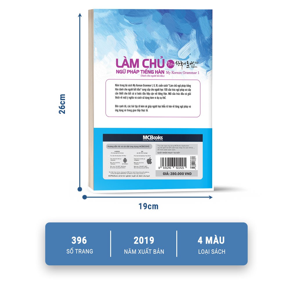 Sách - Làm Chủ Ngữ Pháp Tiếng Hàn - Dành Cho Người Bắt Đầu (My Korean Grammar I) - MCBooks