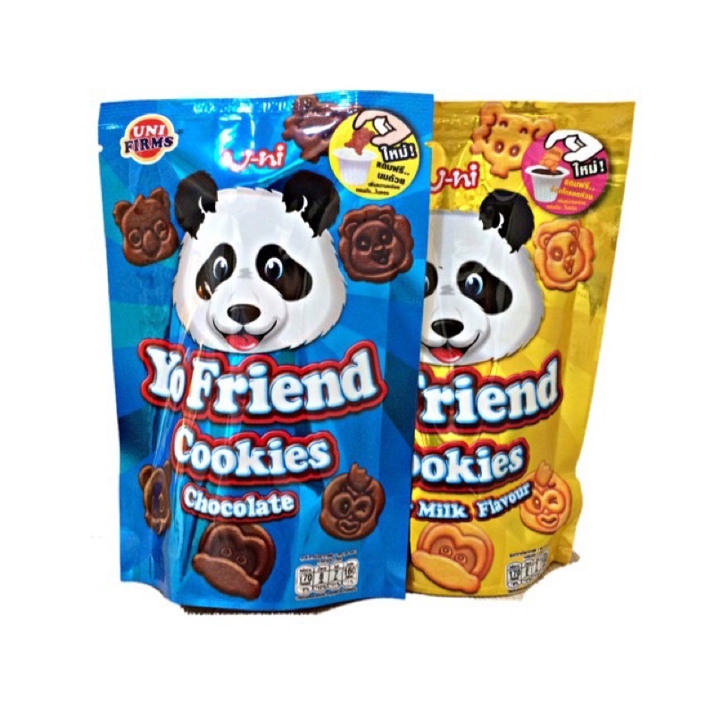 (Lẻ) Bánh quy gấu Yo Friend Thái Lan gói 25g-2 vị bơ sữa & socola