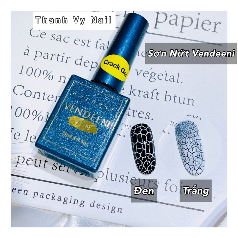 Sơn Nứt, Sơn Gel Nứt Vendeeni Đen Trắng [Thanh Vy Nail]