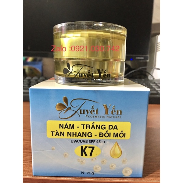 kem Tuyết Yến K7 hết nám trắng da tan nhang đôi môi hủ 25g
