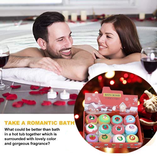 [SET QUÀ TẶNG] Romantic Bath Bomb Christmas, Set Bom Tắm Giáng Sinh Tinh Dầu Thơm Kèm Mô Hình Noel - Hộp 12 viên