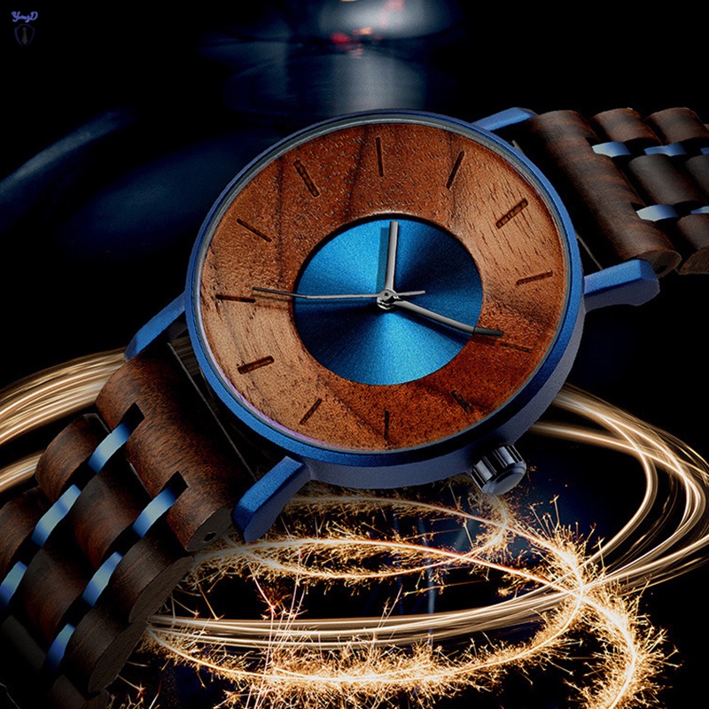 Đồng Hồ Công Sở Nam Chống Nước Với Dây Đeo Bằng Gỗ
