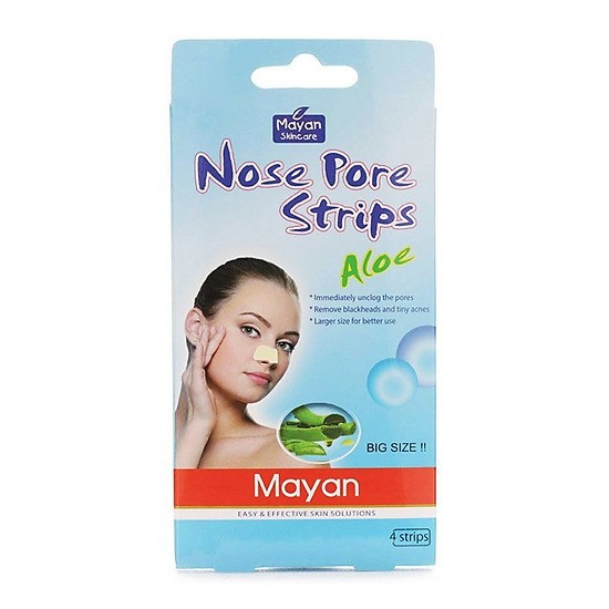 Lột Mụn Cám Mayan Lô Hội 4 Miếng Nose Pore Strips Aloe 4 Strips | BigBuy360 - bigbuy360.vn